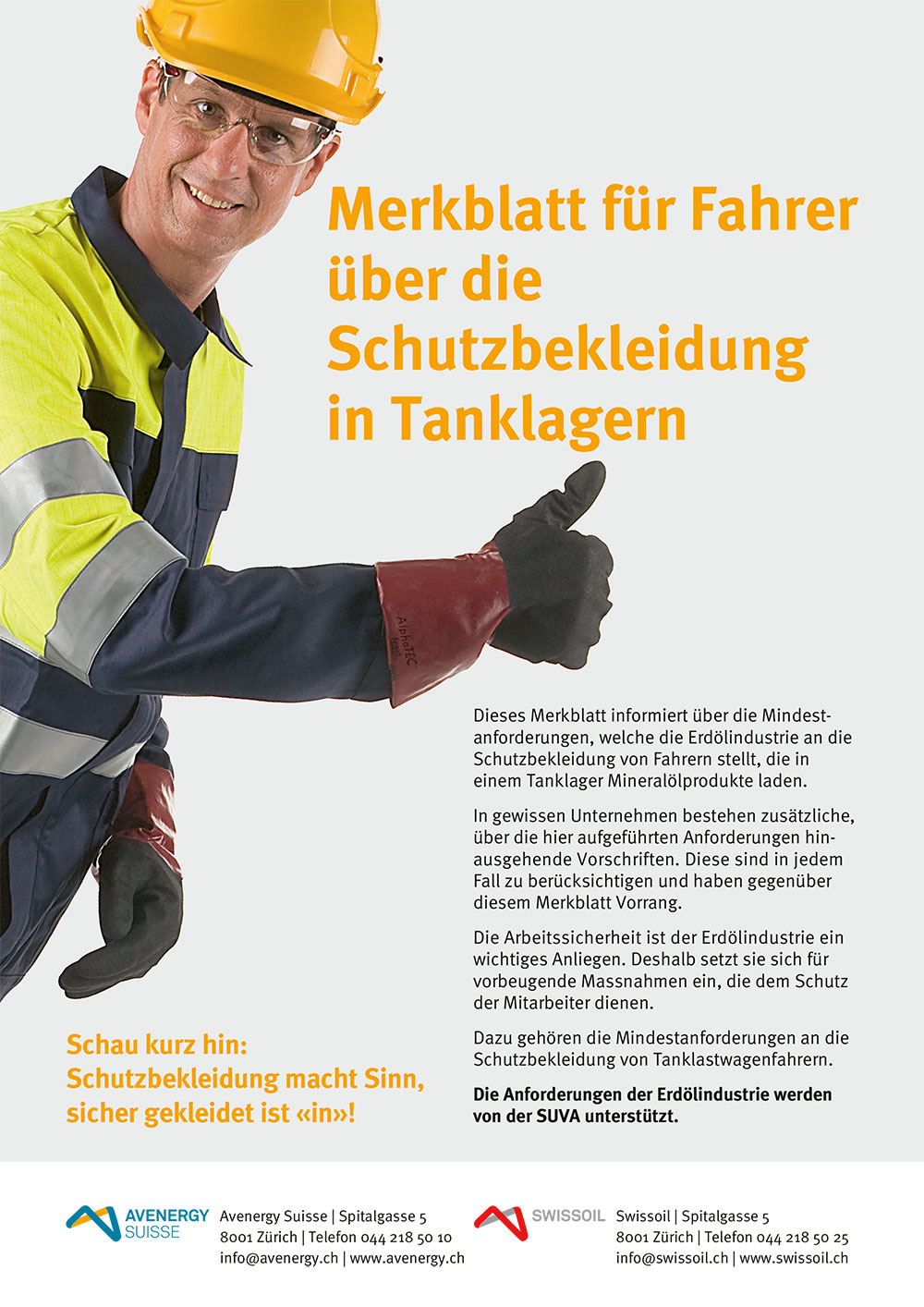 Bild Schutzbekleidung fur Fahrer im Tanklager Broschure DE FR